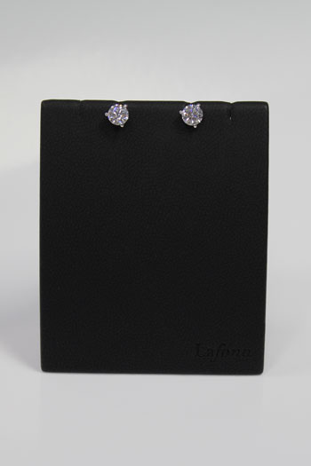 Lafonn Platinum Bonded Sterling Silver Cubic Zirconia 6mm Studs