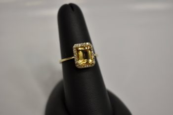 Emerald Cut Citrine Ring
