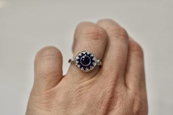 Sapphire And Diamond Starburst Ring
